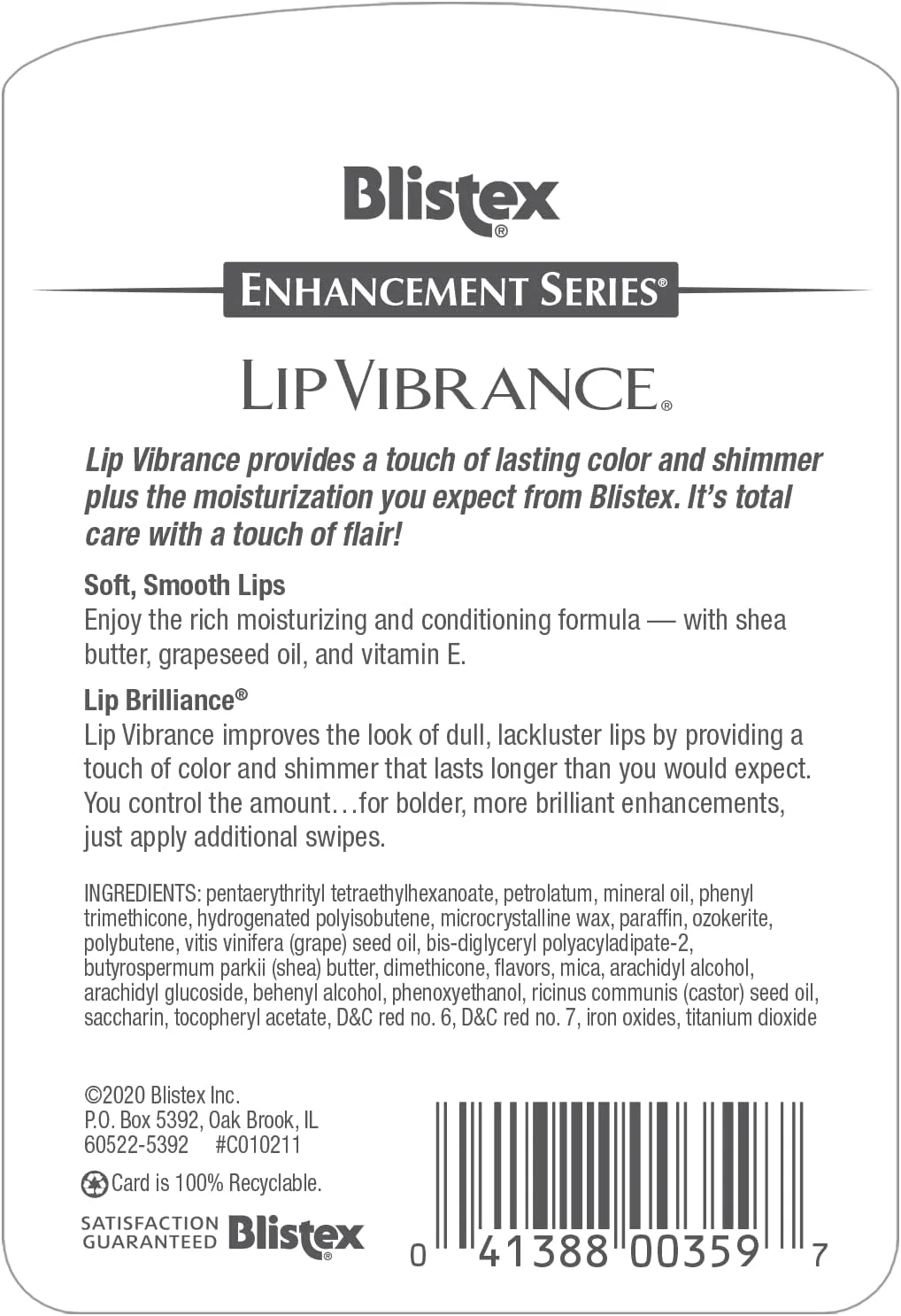 Blistex Lip Vibrance ingredients